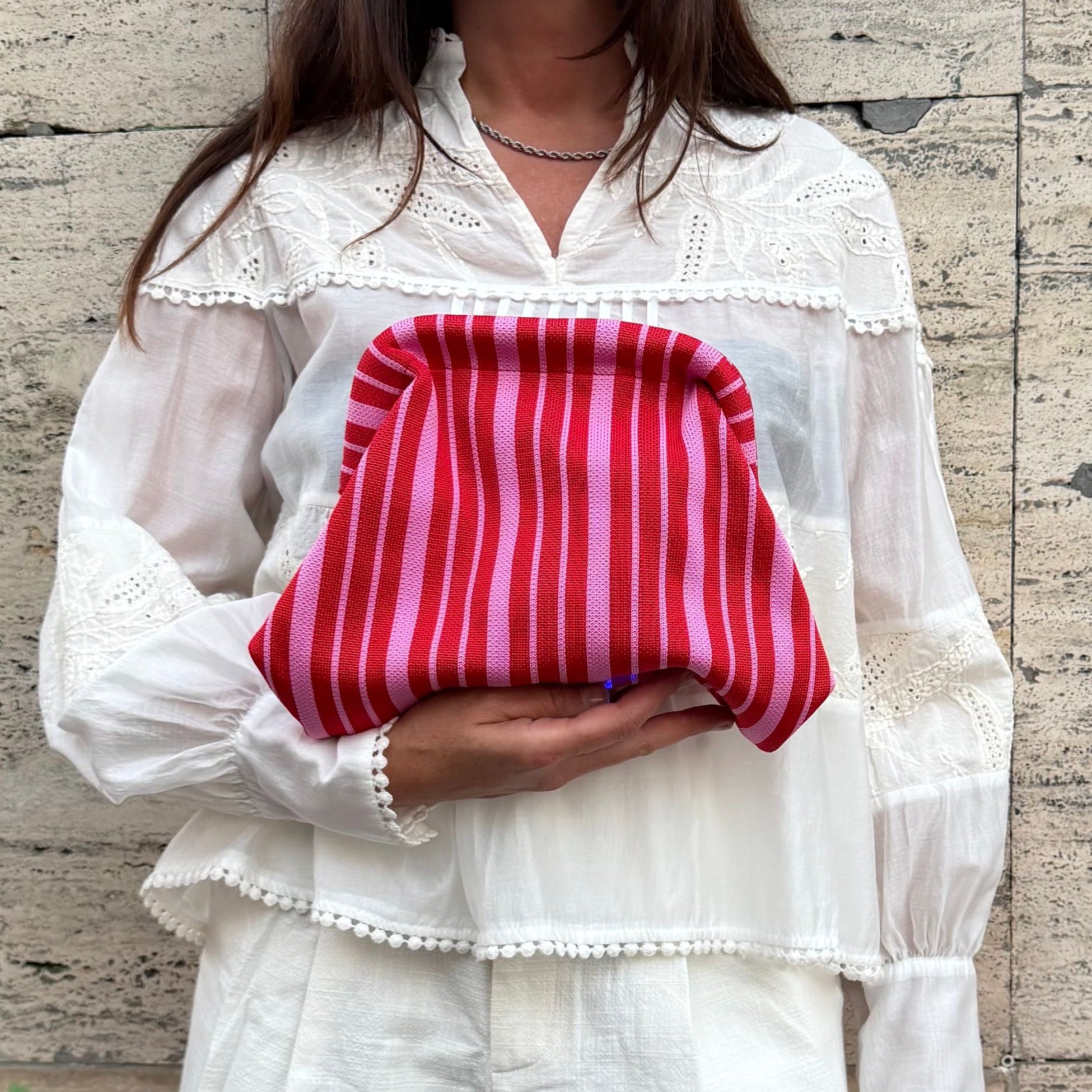 POCHETTE RIGATA ROSSA