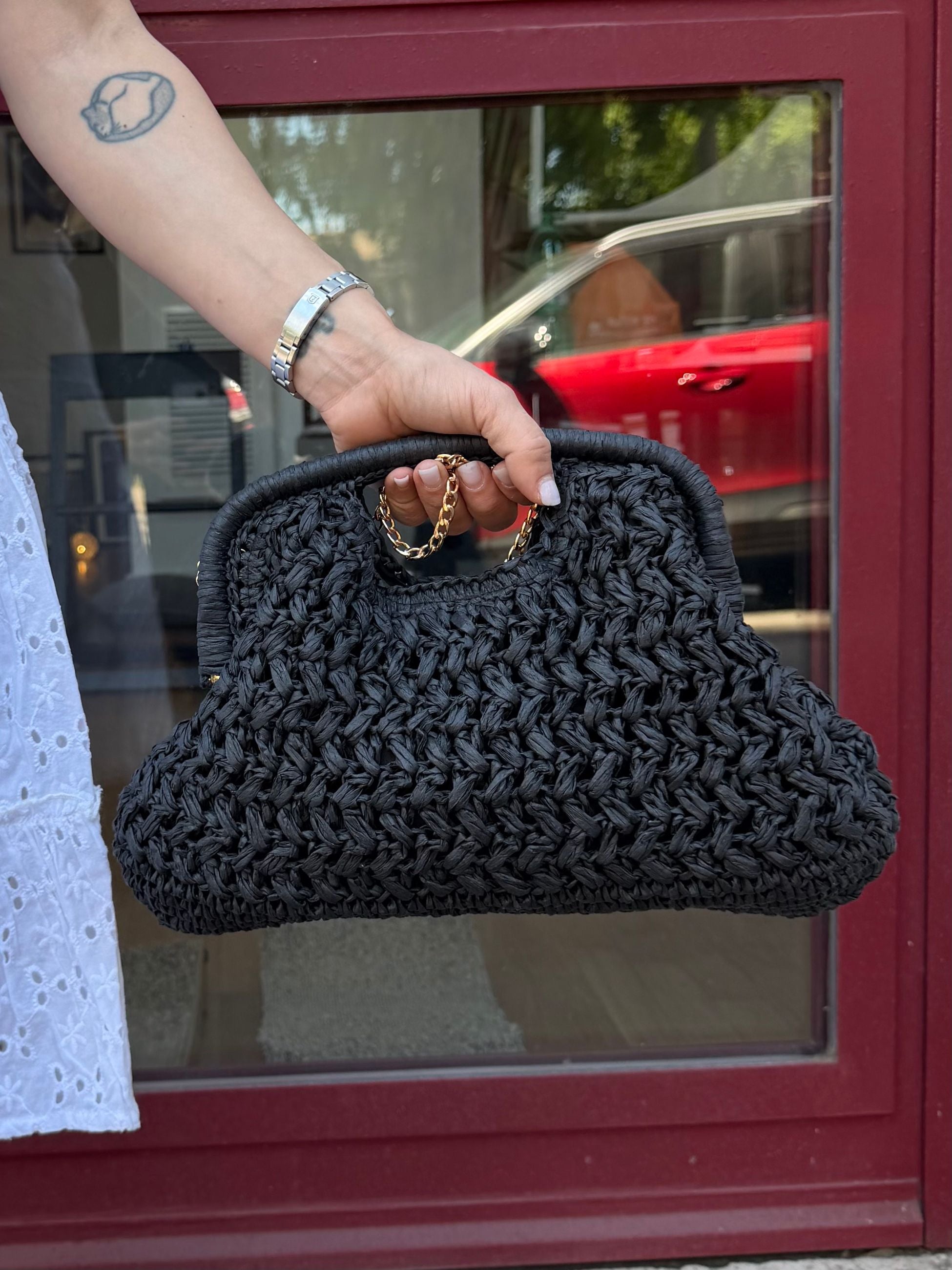POCHETTE CROCHET NERO