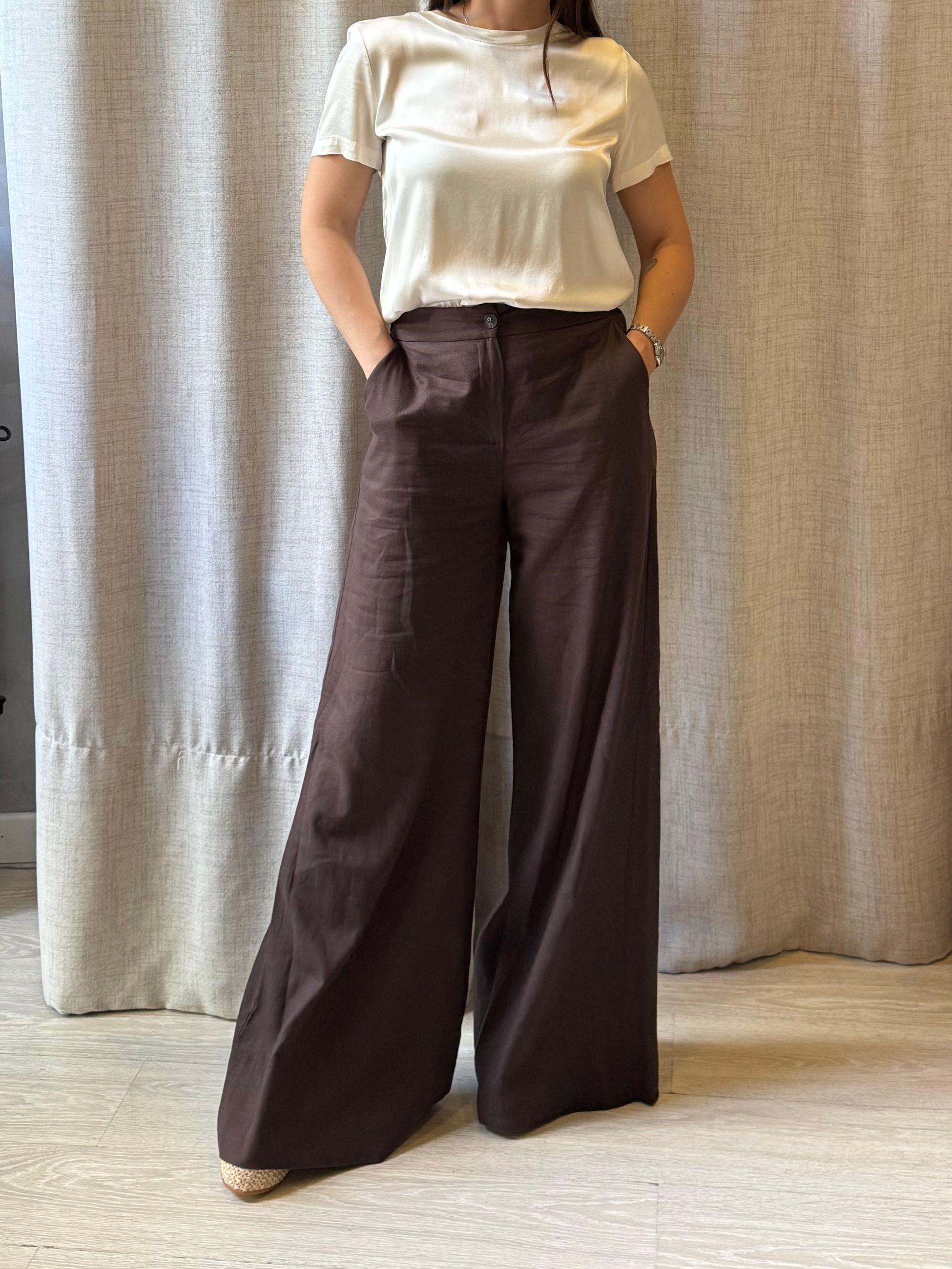 PANTALONE PALAZZO SPECIAL LINO CAFFè