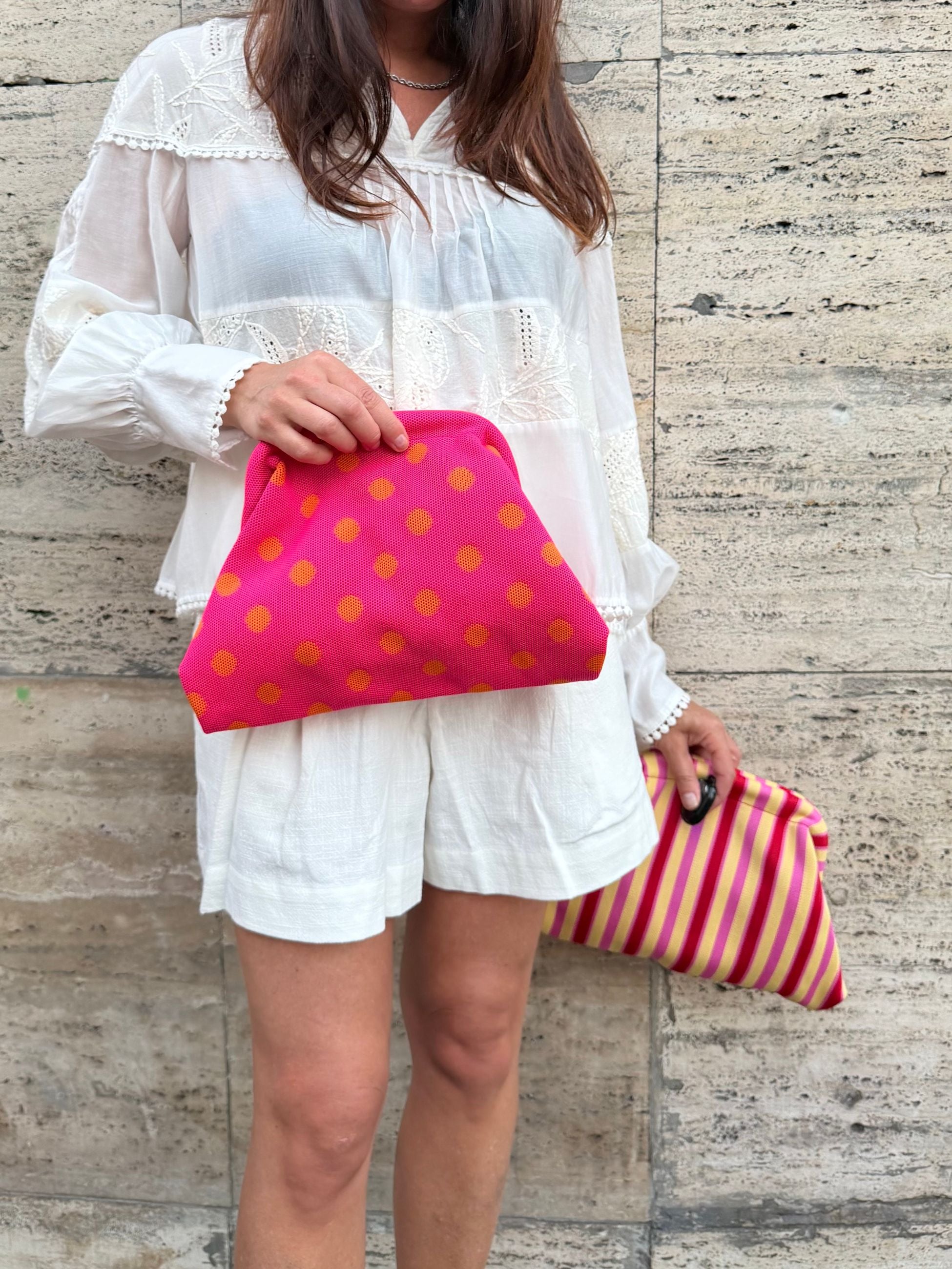 POCHETTE POIS FUXIA