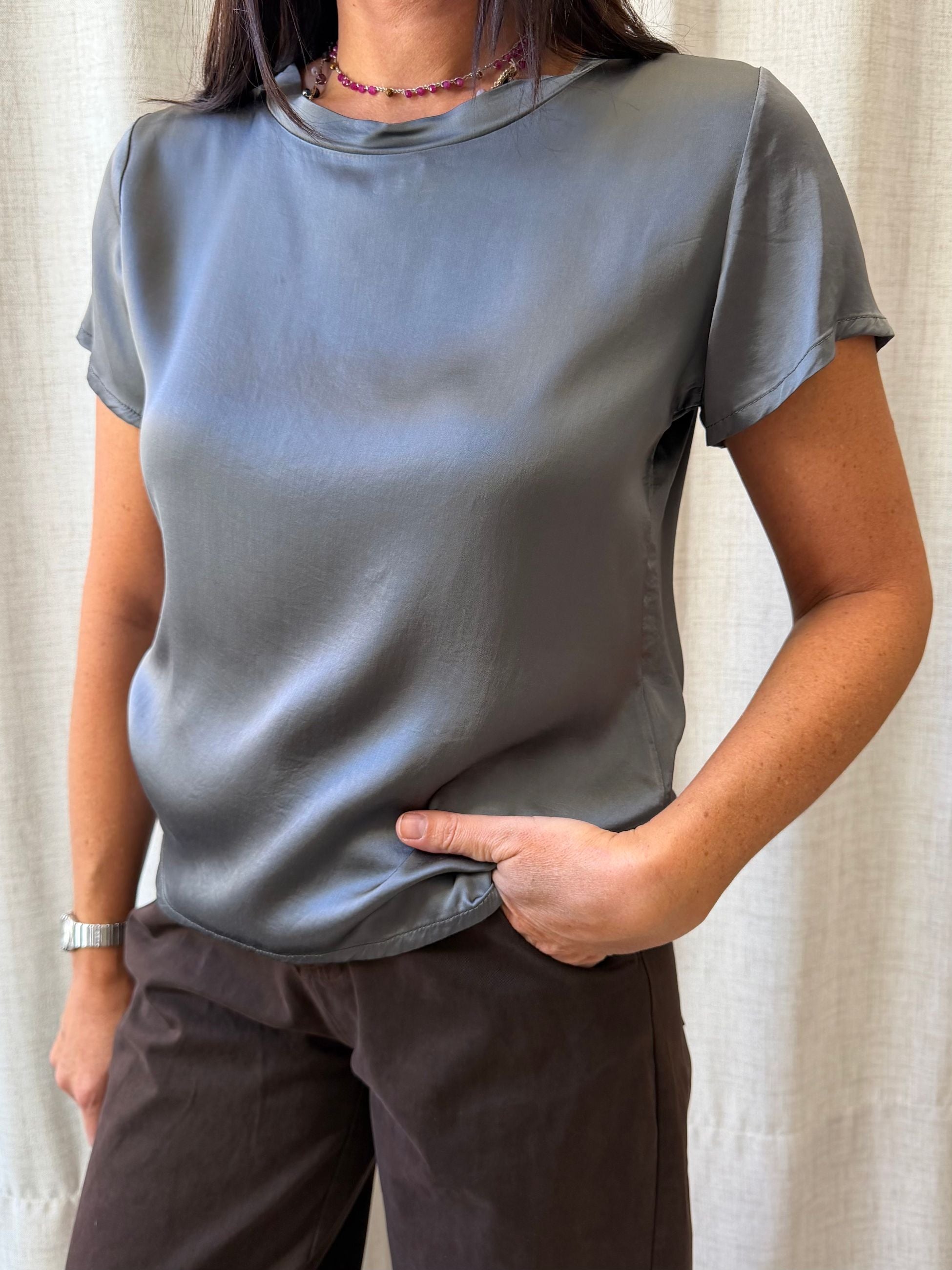 T-SHRT RASO  GRAY