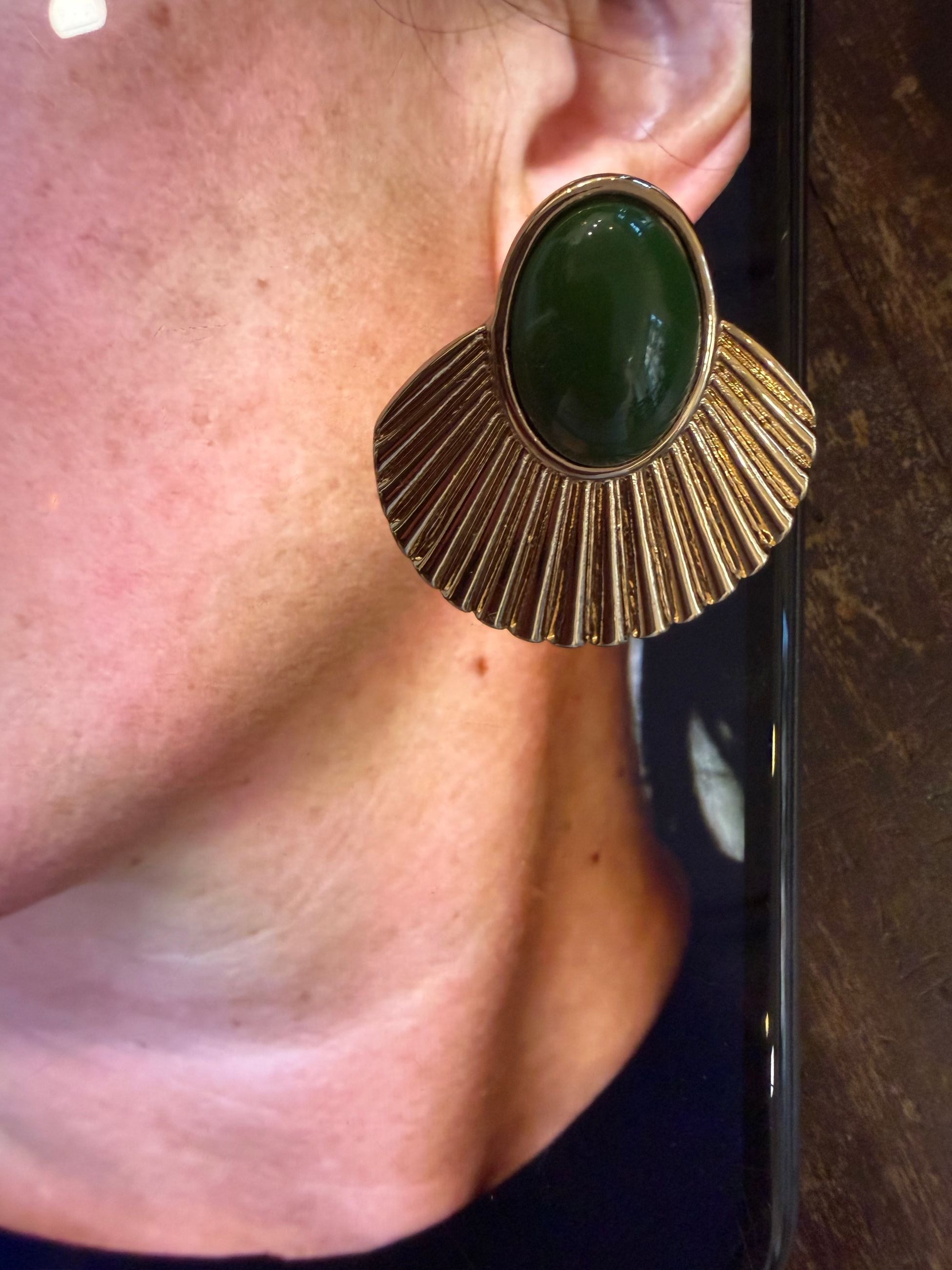 ORECCHINI VENTAGLIO VERDE