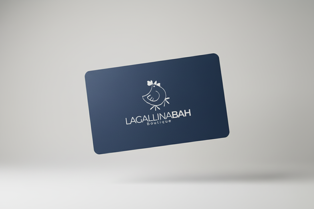 Gift Card 3D Navy Blue - Sfondo Bianco Puro