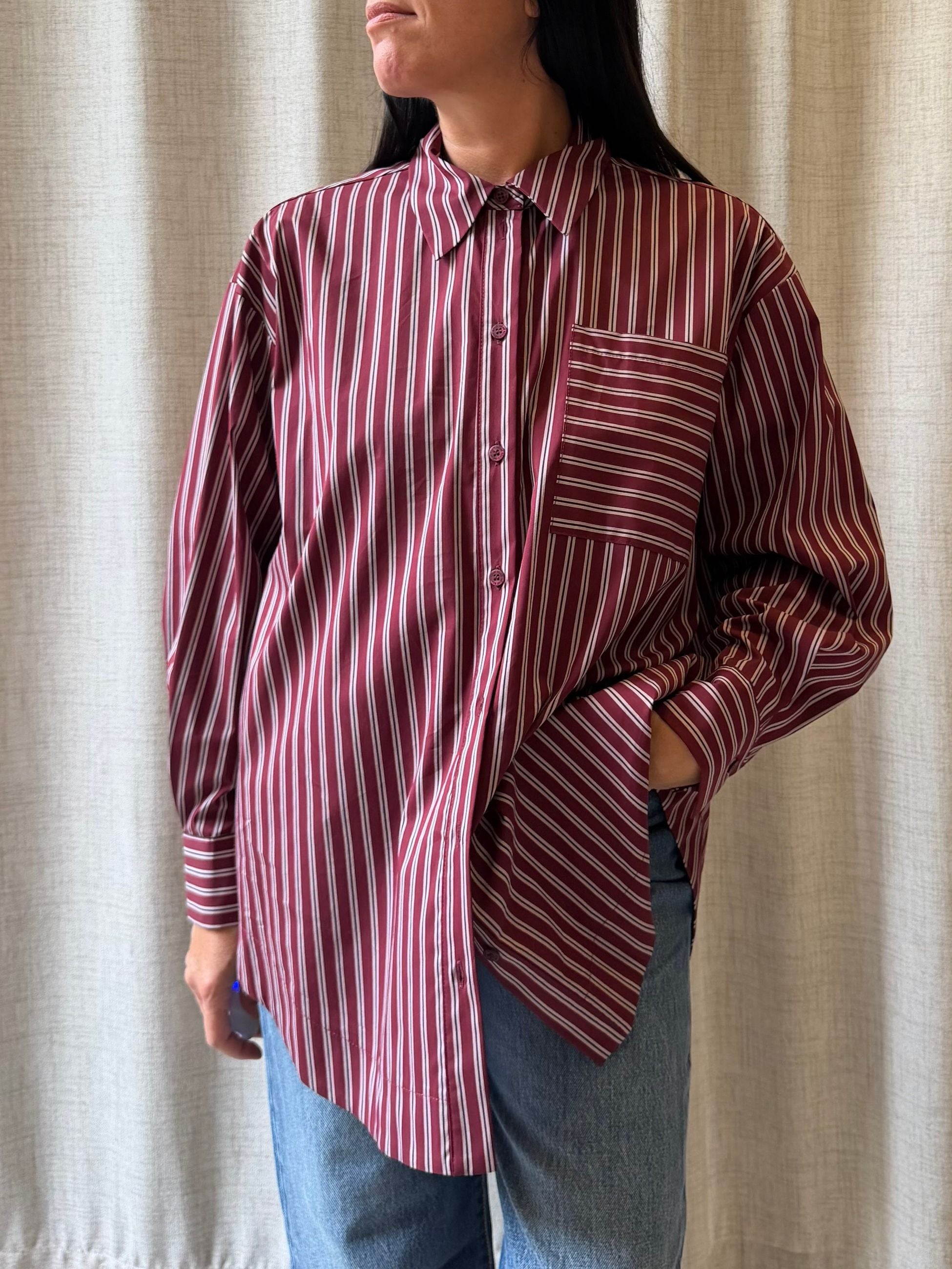 CAMICIA OVER RIGATA