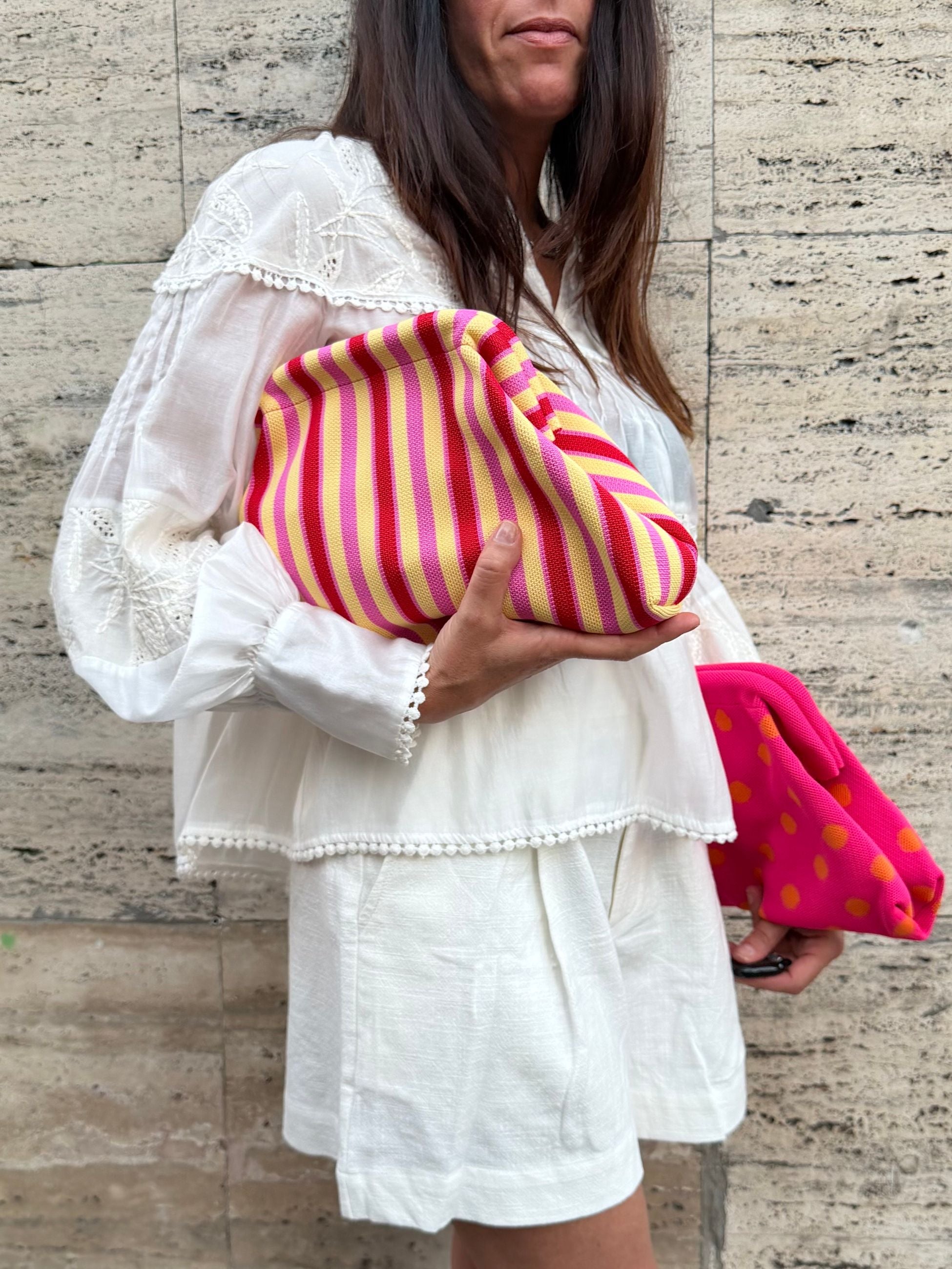 POCHETTE RIGATA GIALLA ROSA