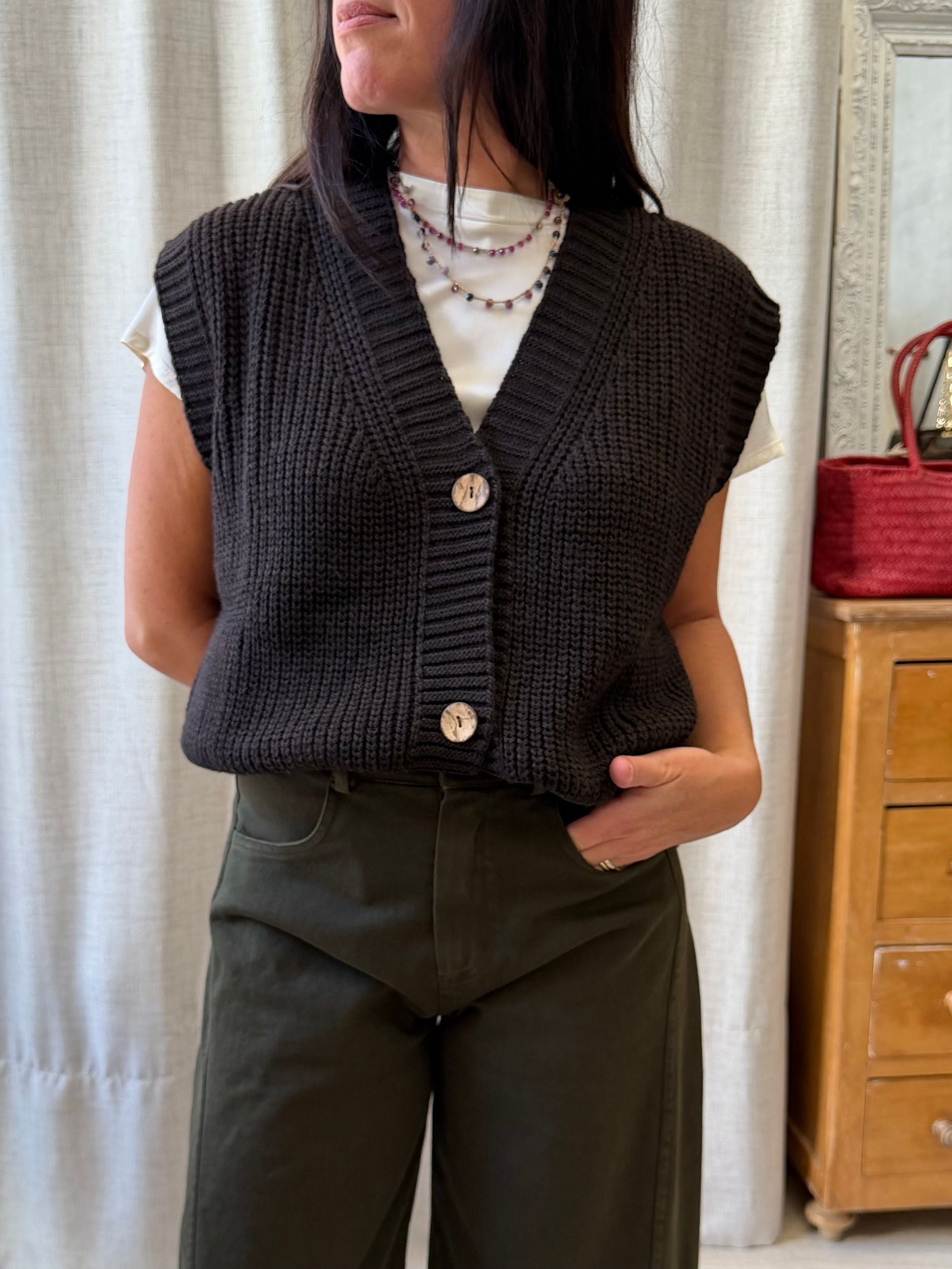 GILET  MARGHE CHOCO